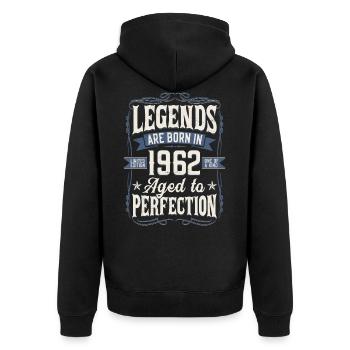 Né 1962 anniversaire légende cadeau - Veste à capuche bio Premium Unisexe - noir - Dos - Nico (187cm)