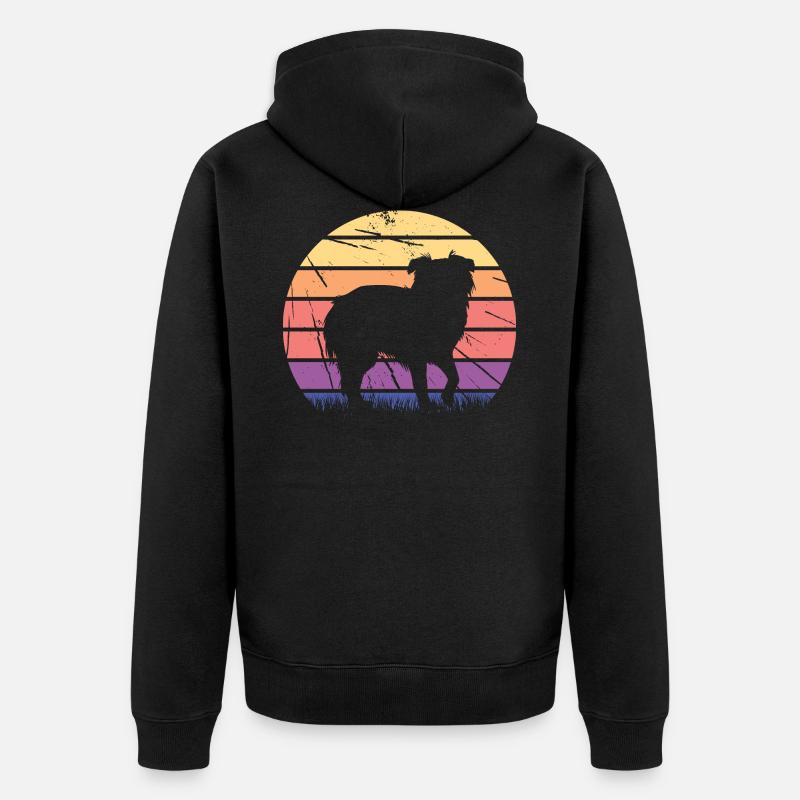 Retro Australian Shepherd - Unisex Premium Bio Zip Hoodie - Schwarz