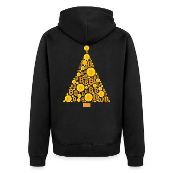 Bitcoin Crypto-monnaie Blockchain Noël - Veste à capuche bio Premium Unisexe - noir - Dos - Nico (187cm)