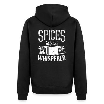 Kitchen Spices Whisperer Cook Chef - Unisex Premium Bio Zip Hoodie - Schwarz - Hinten - Nico (187cm)