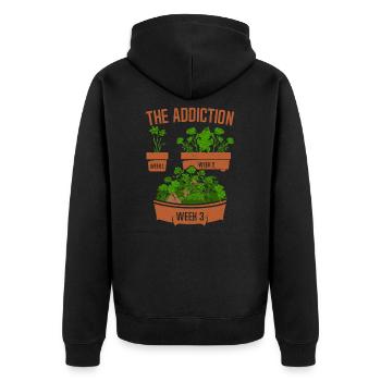 Garden Gardener The Addiction Gardening - Unisex Premium Bio Zip Hoodie - Schwarz - Hinten - Nico (187cm)