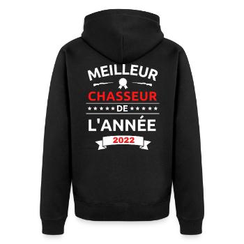 meilleur chasseur de l année 2022 - Veste à capuche bio Premium Unisexe - noir - Dos - Nico (187cm)