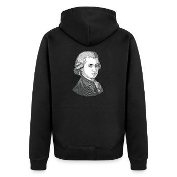 Wolfgang Amadeus Mozart - Veste à capuche bio Premium Unisexe - noir - Dos - Nico (187cm)