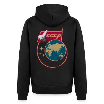 original russische - Unisex Premium Bio Zip Hoodie - Schwarz - Hinten - Nico (187cm)