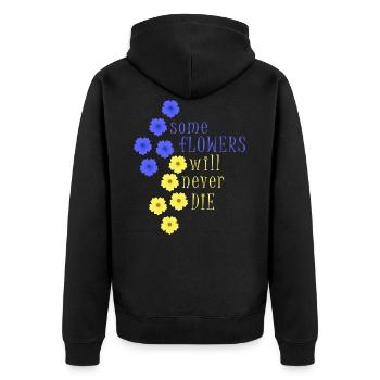 ukraine frieden kiew krim free ukrain flower - Unisex Premium Bio Zip Hoodie - Schwarz - Hinten - Nico (187cm)