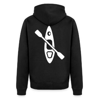 Kanu icon - Unisex Premium Bio Zip Hoodie - Schwarz - Hinten - Nico (187cm)