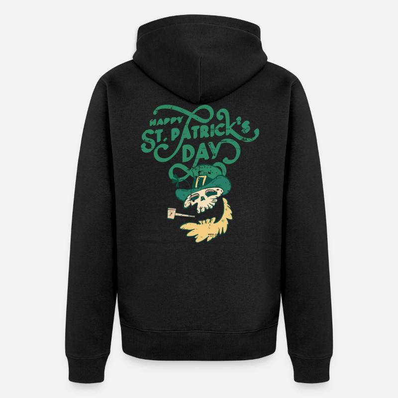 St Patricks Day, - Unisex Premium Bio Zip Hoodie - Schwarz
