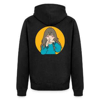 COCAINE SNIFFING ANIME GIRL - Unisex Premium Bio Zip Hoodie - Schwarz - Hinten - Nico (187cm)