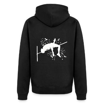 Saut en hauteur Aquarelle Saut en hauteur - Veste à capuche bio Premium Unisexe - noir - Dos - Nico (187cm)