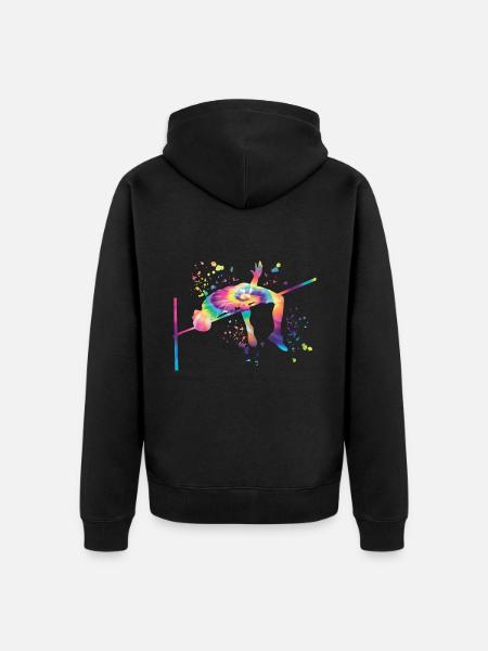 Hochspringer Wasserfarben Hochsprung - Unisex Premium Bio Zip Hoodie - Schwarz