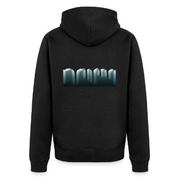 Tropfen - Unisex Premium Bio Zip Hoodie - Schwarz - Hinten - Nico (187cm)
