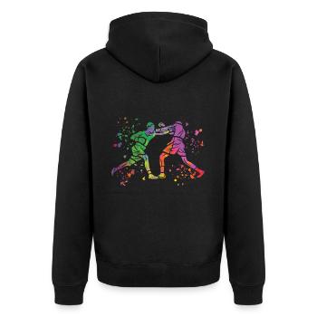 Boxing Fighter Kids Boxing Match Boxer - Unisex Premium Organic Zip Hoodie - black - Back - Nico (187cm)