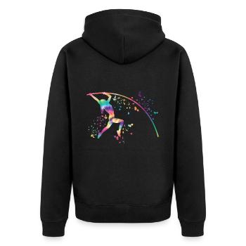 Perchiste Enfant Saut à la perche - Veste à capuche bio Premium Unisexe - noir - Dos - Nico (187cm)