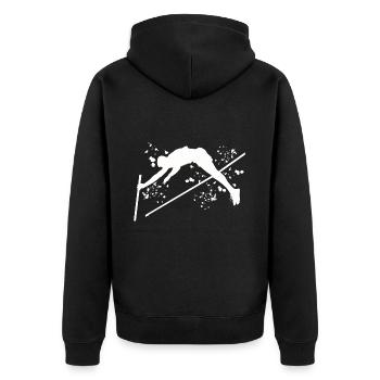 Stabhochspringer Kids Stabhochsprung - Unisex Premium Bio Zip Hoodie - Schwarz - Hinten - Nico (187cm)