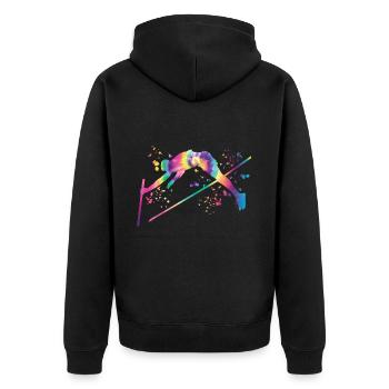 Perchiste Enfant Saut à la perche - Veste à capuche bio Premium Unisexe - noir - Dos - Nico (187cm)