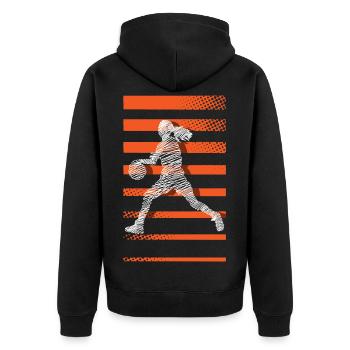 Basketball féminin Basketball féminin - Veste à capuche bio Premium Unisexe - noir - Dos - Nico (187cm)