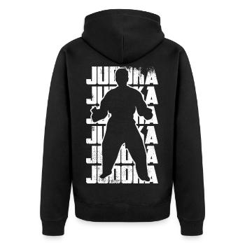 Combattant de judo - Veste à capuche bio Premium Unisexe - noir - Dos - Nico (187cm)