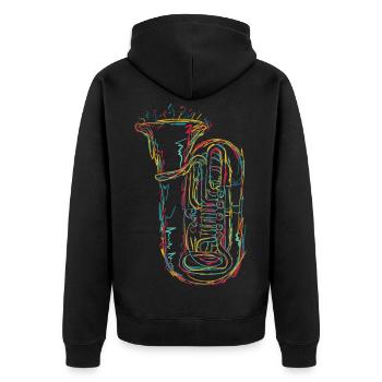 Croquis de tuba - Veste à capuche bio Premium Unisexe - noir - Dos - Nico (187cm)