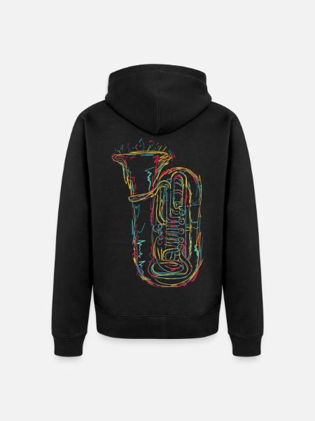 Tuba Sketch - Unisex Premium Organic Zip Hoodie - black