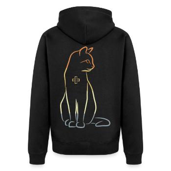 Veterinary Cat - Unisex Premium Organic Zip Hoodie - black - Back - Nico (187cm)