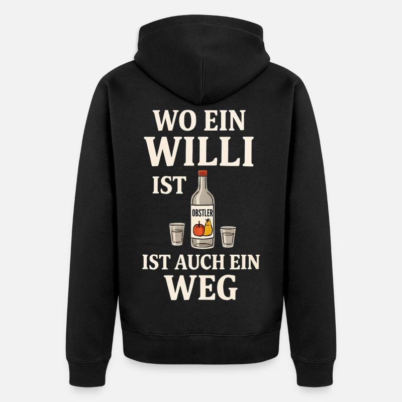 Willi Obstler - Veste à capuche bio Premium Unisexe - noir