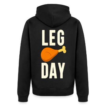 Fun Leg Day Costume de Thanksgiving Journée de la dinde - Veste à capuche bio Premium Unisexe - noir - Dos - Nico (187cm)