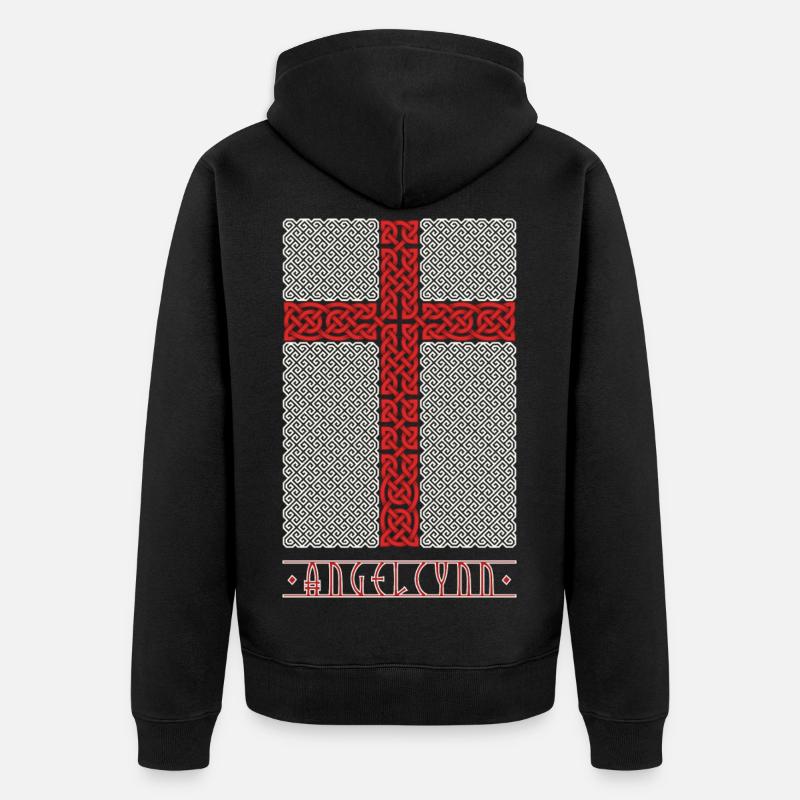 Wikingerstil England Flagge - Unisex Premium Bio Zip Hoodie - Schwarz