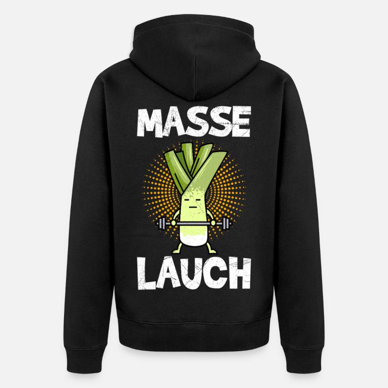 Haltérophile MASS LEEK Gym Drôle - Veste à capuche bio Premium Unisexe - noir