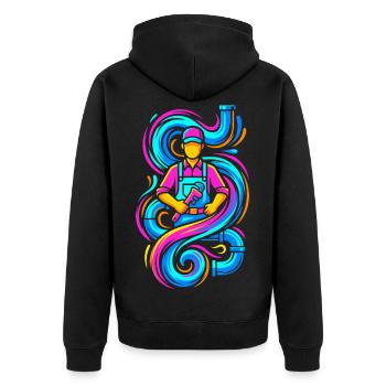 Plombier à clé - Veste à capuche bio Premium Unisexe - noir - Dos - Nico (187cm)