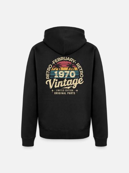 February 1970 | Awesome since February 1970 - Unisex Premium Organic Zip Hoodie - black