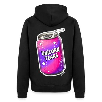 Unicorn Tears Soda Can - Unisex Premium Organic Zip Hoodie - black - Back - Nico (187cm)