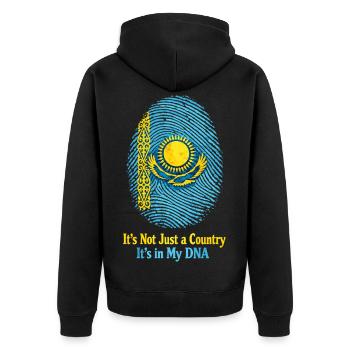 Empreinte génétique Kazakhstan - Drapeau Proud Roots - Veste à capuche bio Premium Unisexe - noir - Dos - Nico (187cm)