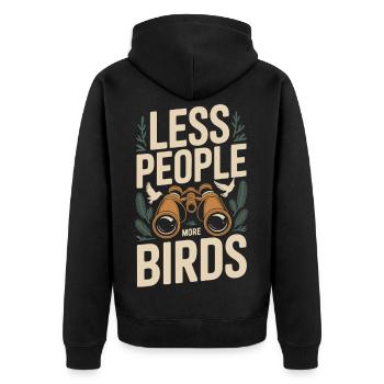 Moins de monde, plus d’oiseaux – observation des oiseaux - Veste à capuche bio Premium Unisexe - noir - Dos - Nico (187cm)