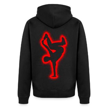 Breakdancing Jungen Kinder Breakdance - Unisex Premium Bio Zip Hoodie - Schwarz - Hinten - Nico (187cm)