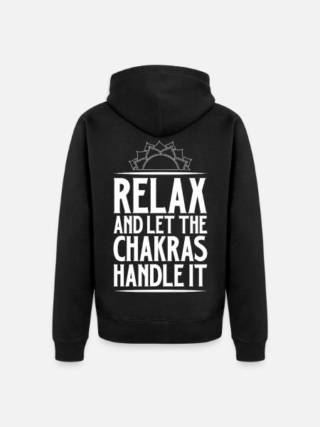 Entspann dich - Chakren regeln das - Unisex Premium Bio Zip Hoodie - Schwarz