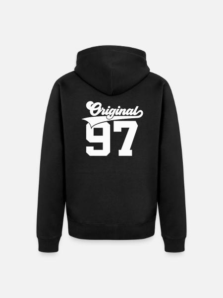 1997 Geburtsdatum - Unisex Premium Bio Zip Hoodie - Schwarz
