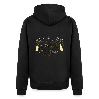Bonne année ! - Veste à capuche bio Premium Unisexe - noir - Dos - Nico (187cm)