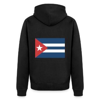 Cuba Flag Coat of Arms - Unisex Premium Organic Zip Hoodie - black - Back - Nico (187cm)