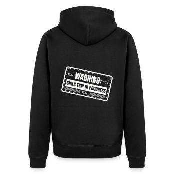 Attention Girls Trip en cours - Veste à capuche bio Premium Unisexe - noir - Dos - Nico (187cm)