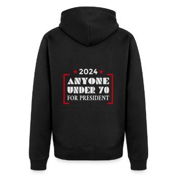 Tous les moins de 70 ans pour le président 2024 - Veste à capuche bio Premium Unisexe - noir - Dos - Nico (187cm)