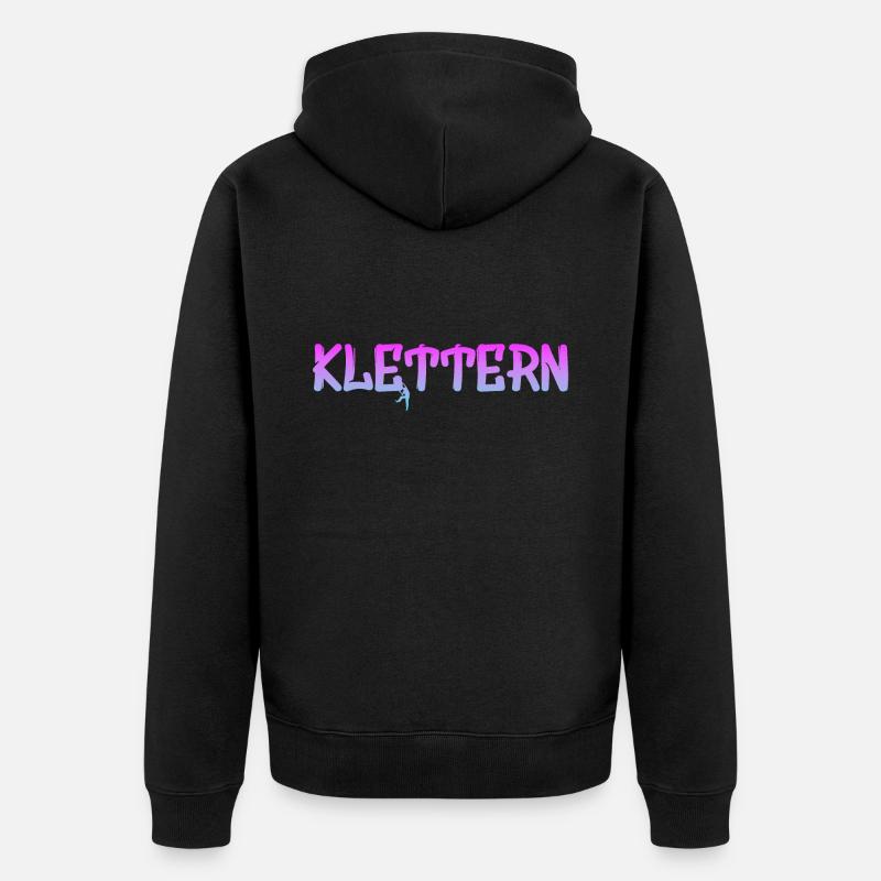 Klettern Climbing Kletterer - Unisex Premium Bio Zip Hoodie - Schwarz