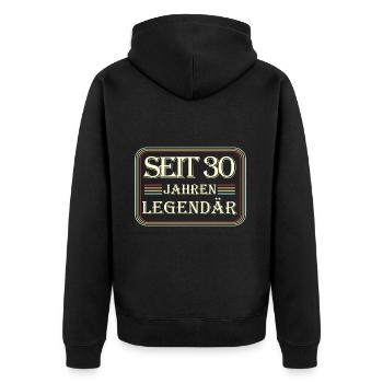 1992 Geburtstag Geschenk - Seit 30 Jahren Legendär - Unisex Premium Bio Zip Hoodie - Schwarz - Hinten - Nico (187cm)