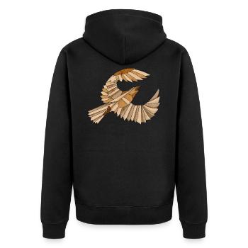 Vector Adler Vintage T Shirt - Unisex Premium Bio Zip Hoodie - Schwarz - Hinten - Nico (187cm)