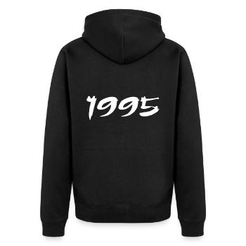 1995 Cadeau 30e Anniversaire 1995 Retro 1995 - Veste à capuche bio Premium Unisexe - noir - Dos - Nico (187cm)