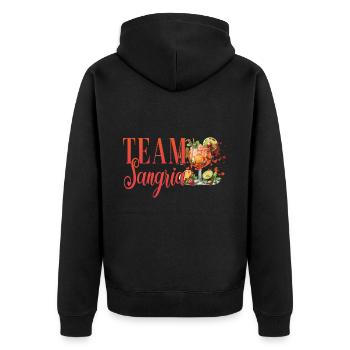 Cocktail Barkeeper Team Sangria - Unisex Premium Bio Zip Hoodie - Schwarz - Hinten - Nico (187cm)