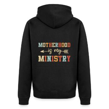 La maternité est mon ministère - Veste à capuche bio Premium Unisexe - noir - Dos - Nico (187cm)