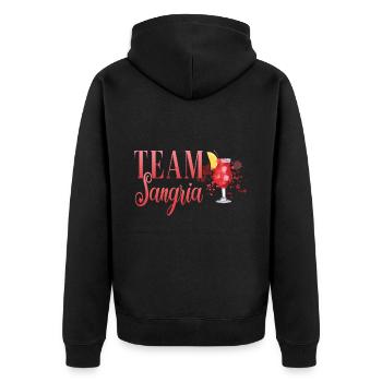 Cocktail Barkeeper Team Sangria - Unisex Premium Bio Zip Hoodie - Schwarz - Hinten - Nico (187cm)