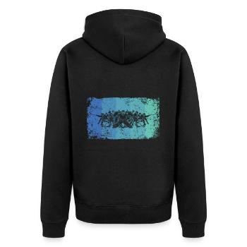 Eishockeyspieler Vintage Eishockey - Unisex Premium Bio Zip Hoodie - Schwarz - Hinten - Nico (187cm)