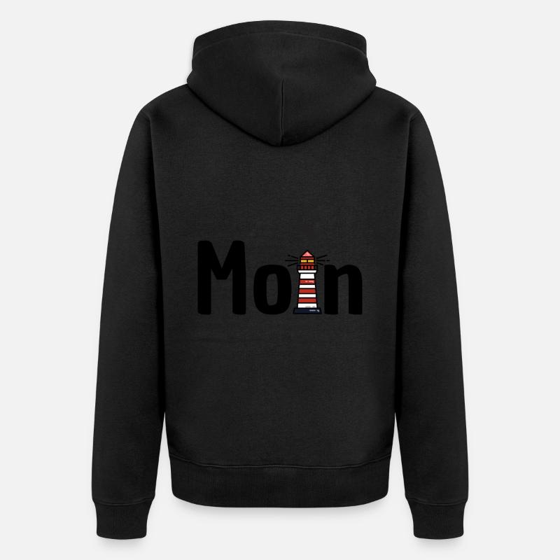 Moin Leuchtturm Möwe - Unisex Premium Bio Zip Hoodie - undefined