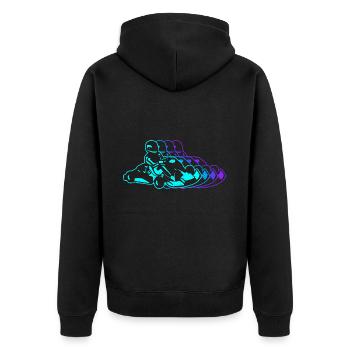 Go-Kart Racing Go-Kart Vintage Kart Driver Go Kart - Unisex Premium Organic Zip Hoodie - black - Back - Nico (187cm)